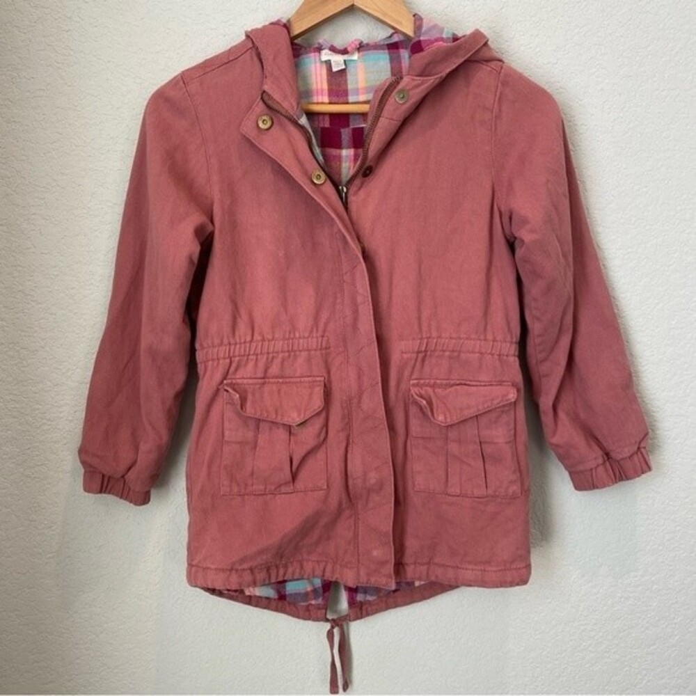 Girl’s Garnett Hill Kids Pink Warm Hooded Utility Jacket - Size Large - EUC